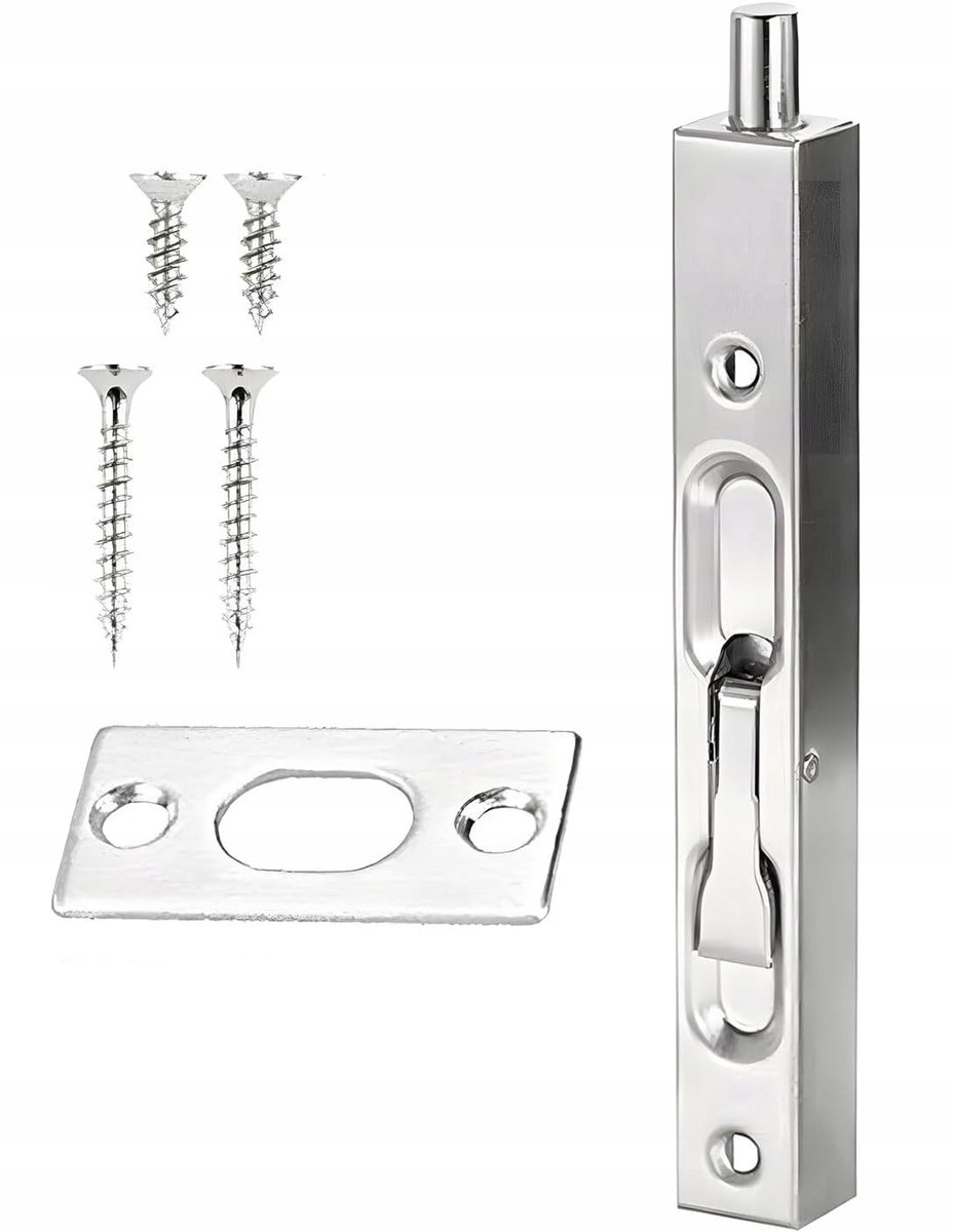 INOX ROESTVRIJ STAAL Frontplaatgrendel 200mm - Deurgrendel