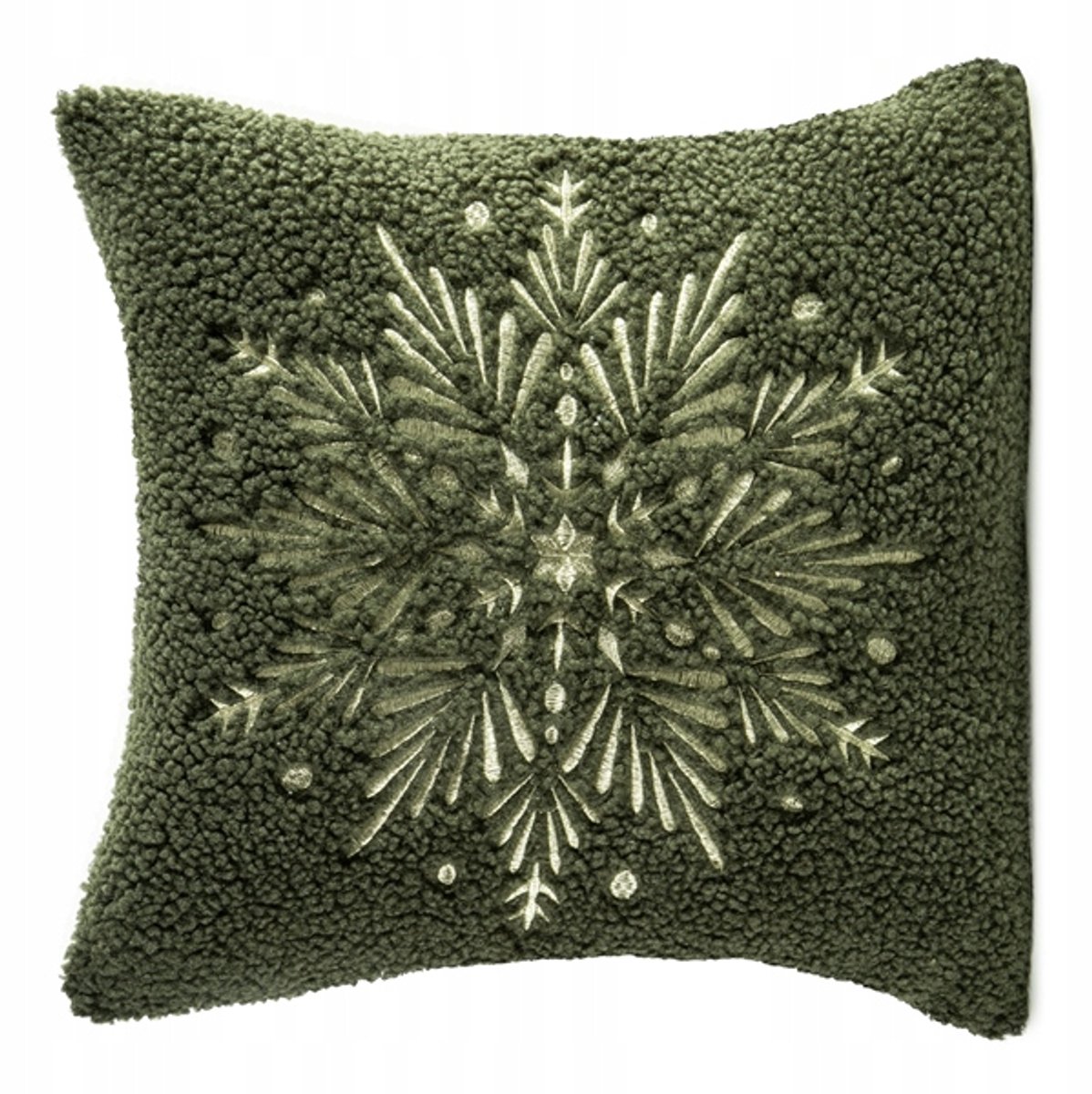 Decoratieve Kerstkussenhoes Groen Goud Sneeuwvlok 45x45 cm
