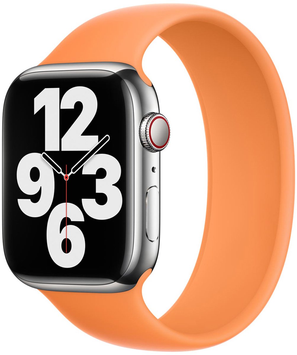 Apple Siliconen solobandje voor de Apple Watch | 44-45-46-49 mm - Maat 5 - Marigold