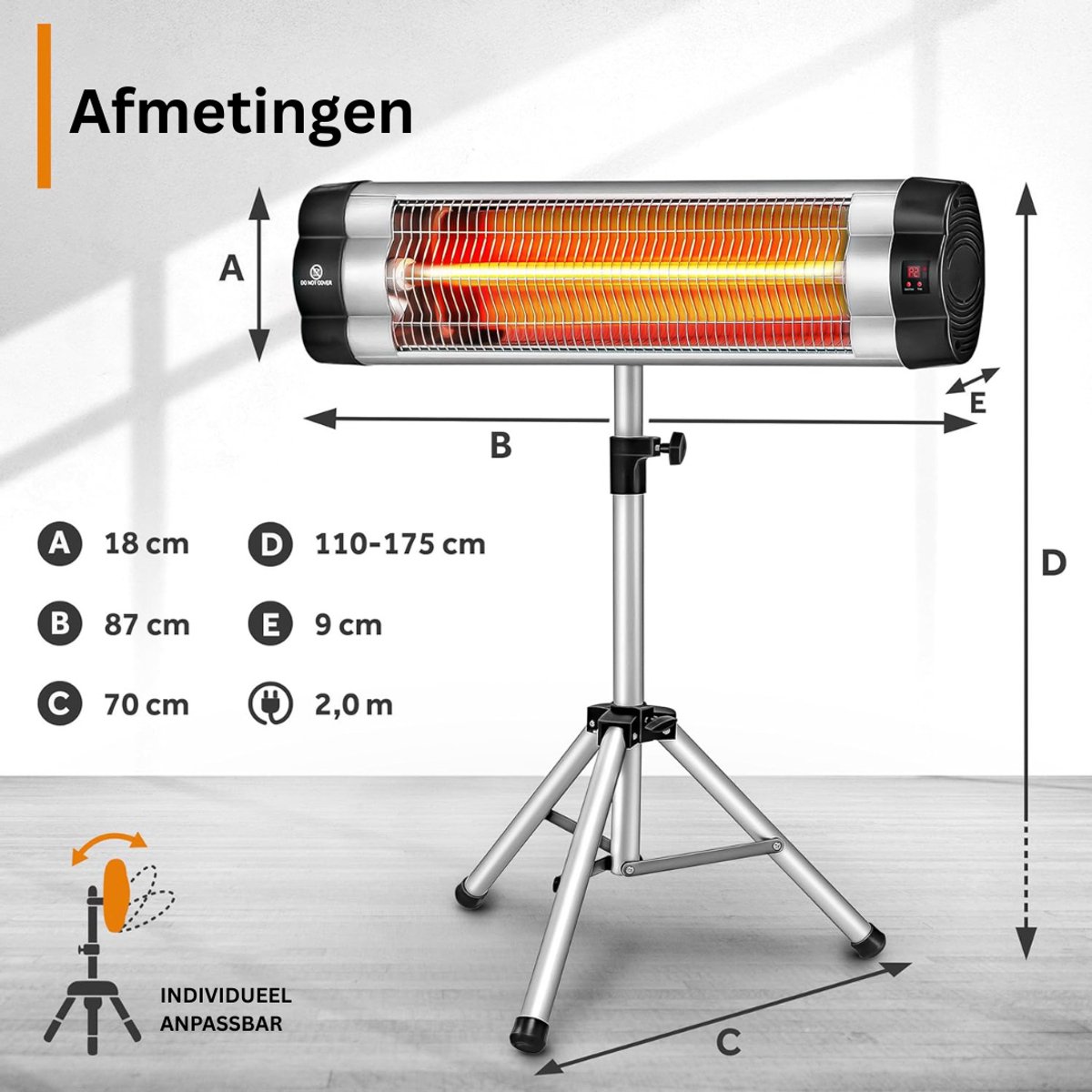 DailySupplies® Elektrische Kachel - Heater - Terrasverwarmers – foto 2