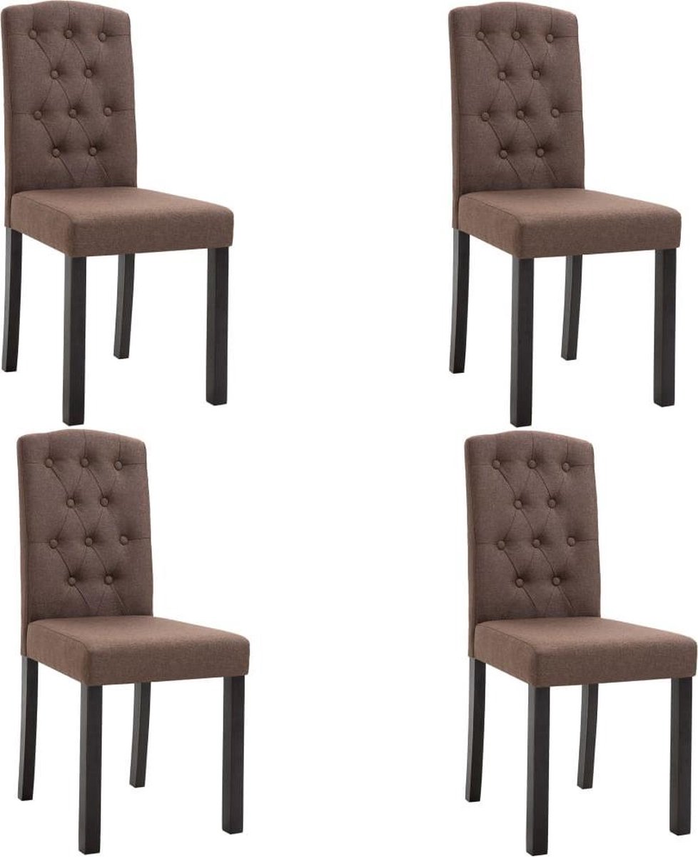 Eetkamerstoelen met Knopen Stof Bruin 4 STUKS Eetkamer stoelen Extra stoelen voor huiskamer Dineerstoelen Tafelstoelen Barstoelen Eetkamerstoelen met Knopen Stof Bruin 4 STUKS Eetkamer stoelen Extra stoelen voor huiskamer Dineerstoelen Tafelstoelen Barstoelen