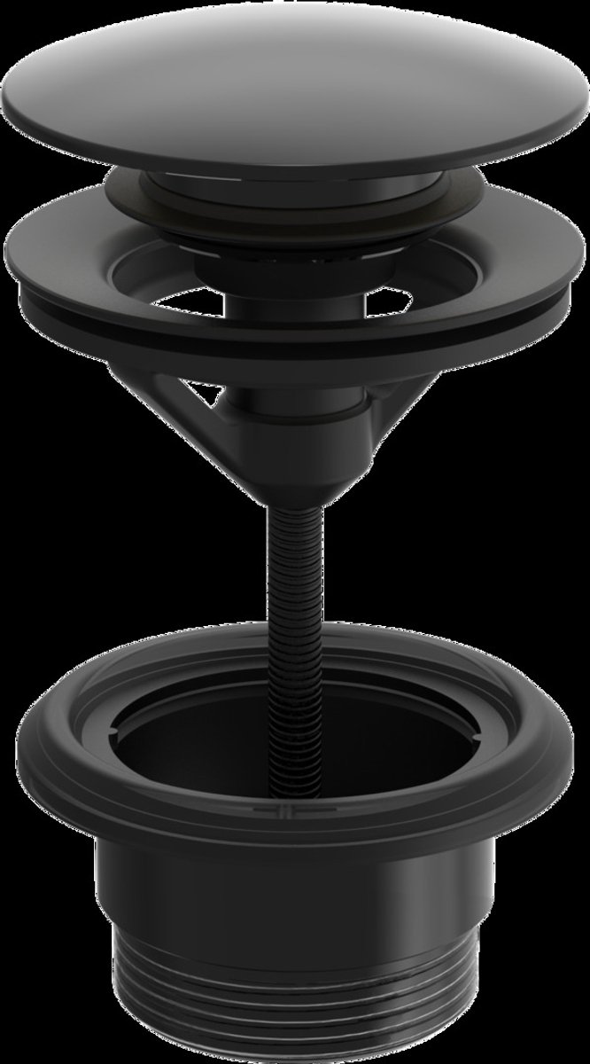 Hansa Toebehoren - Push-open afvoerplug 1 1/4, mat zwart 0764010033