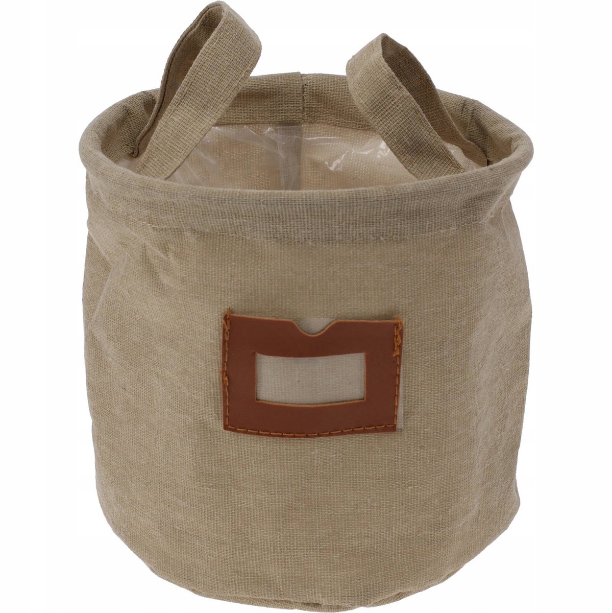 Opbergmand met handvatten, Ø 16 cm, Beige