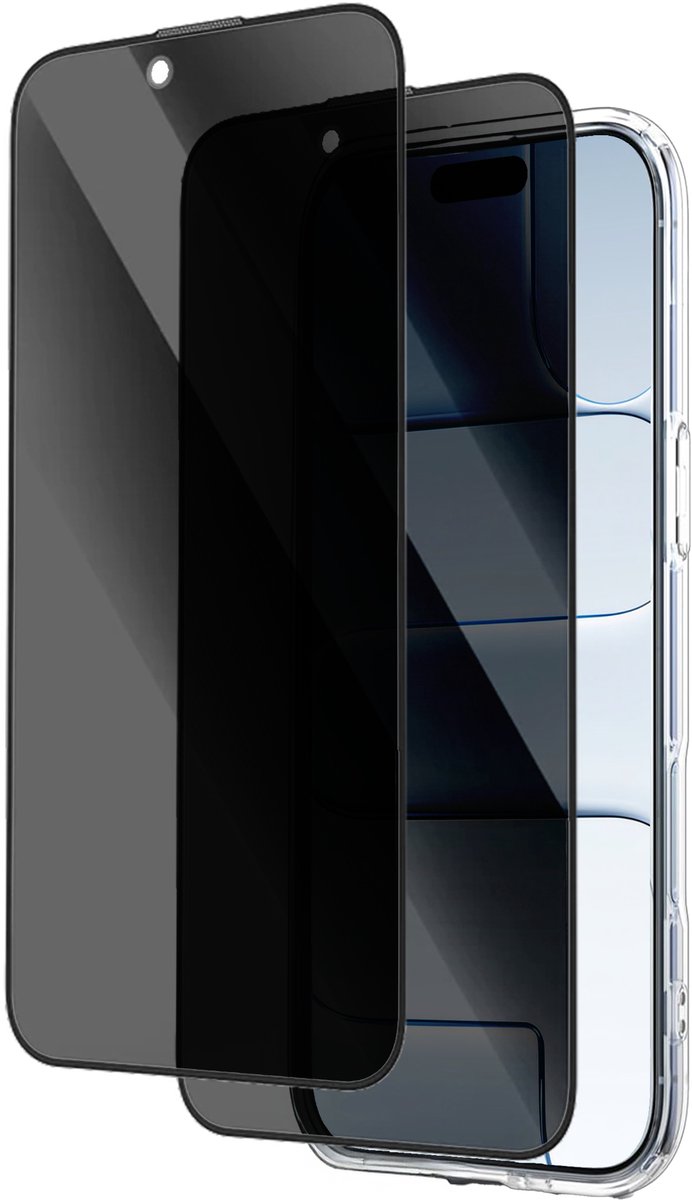 Transparant hoesje geschikt voor iPhone Air - Met 2x Privacy Screenprotector - Xssive