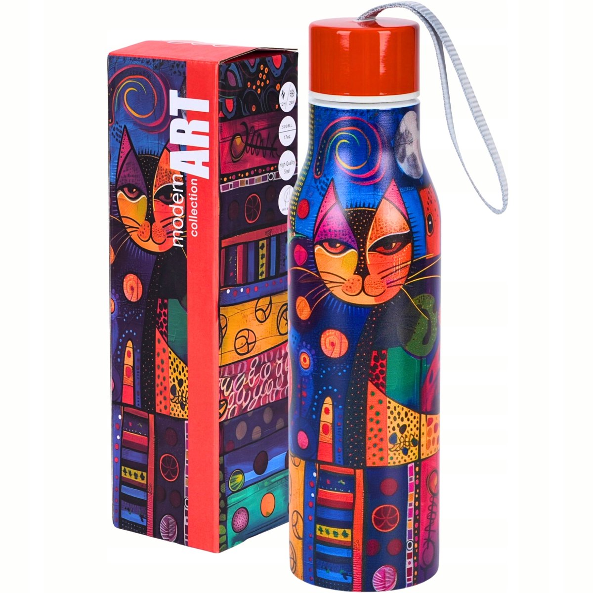 RVS Thermosflessen 500 ml - Modern Cat Design