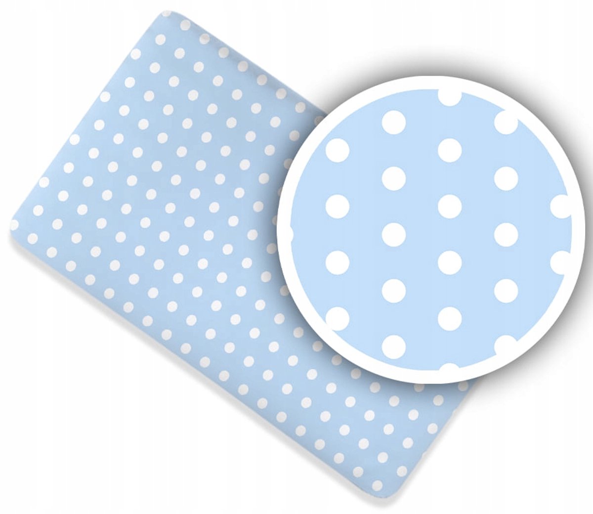 100% Katoen Hoeslaken Kinderbed 180x90cm - Blauwe Stippen