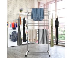 3-Laags Opvouwbaar Droogrek met Wieltjes – 158×75×44 cm