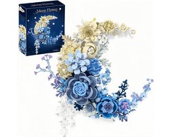 Adventskalender 2025-Set van 934 bouwstenen-Bouwsteenboeket-Maanbloemboeket-rituals-Een must have voor Bouwstenen-liefhebbers-Botanische collectie-Voor volwassenen en vrouwen-Kantoormuurdecoratie-Cadeau voor Moederdag-Vakantie verrassingsgeschenkdoos