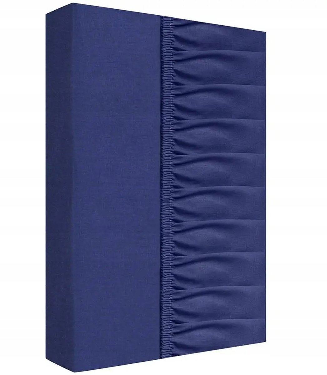 Hoeslaken Katoen 160x200cm Donkerblauw, 25cm Hoog