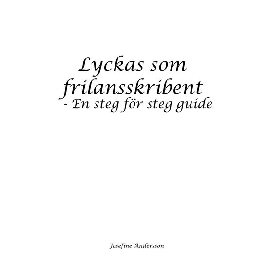 Lyckas som frilansskribent - cover