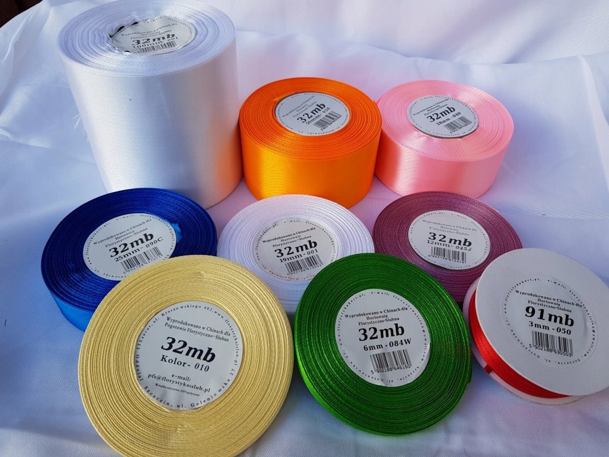 Chiffon Lint met Zilveren Strepen - 25mm x 22m