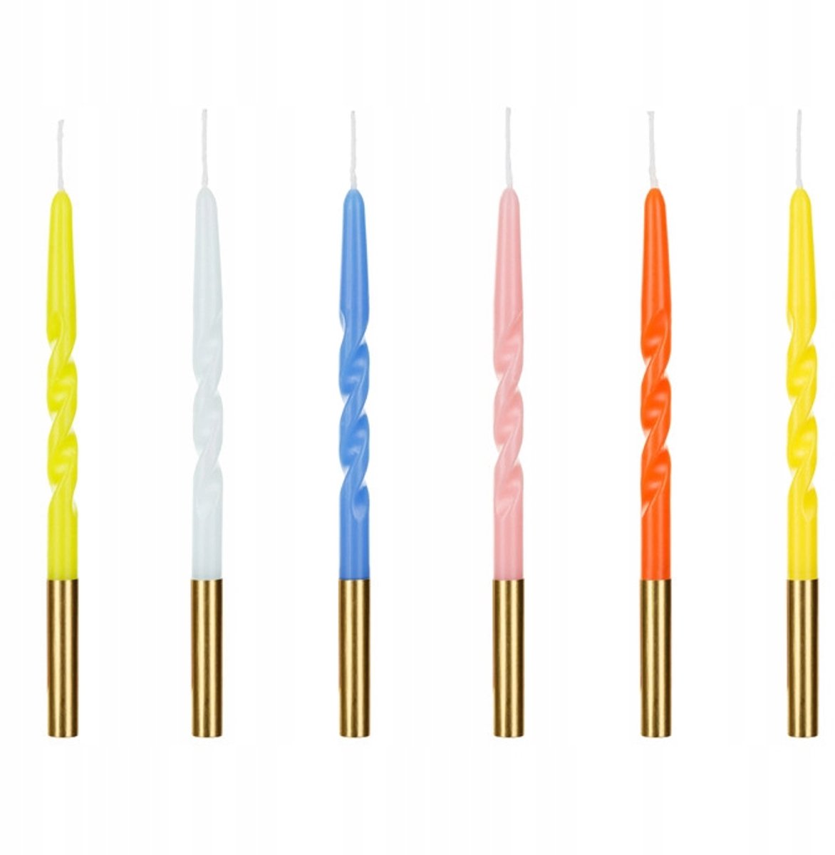Gekleurde Draaisteken Verjaardagkaarsen - 14 cm, 6 Stuks