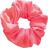 Satijnen scrunchie/haarwokkel, neon roze