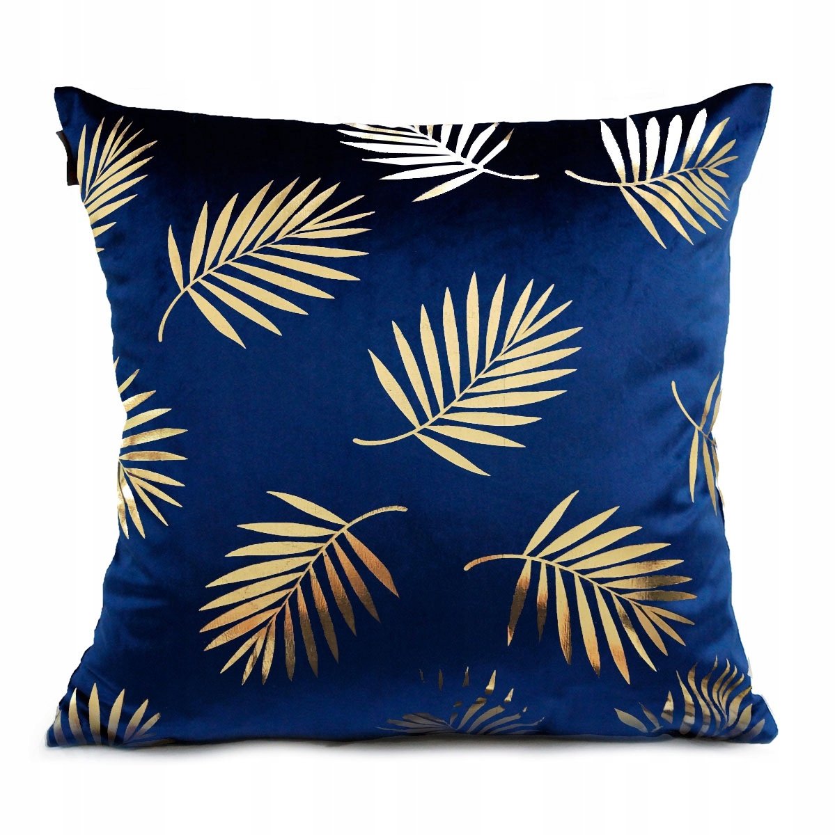 Dekoratieve Kussenhoes Velvet 40x40cm - Marineblauw met Gouden Bladeren