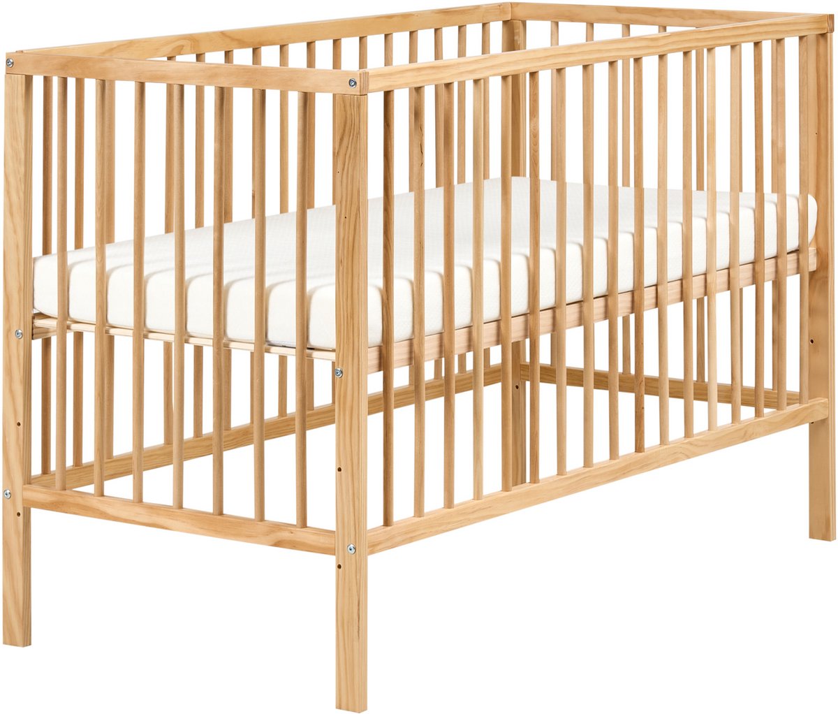 BELENGER - Babybedje - Lichtbruin - 60 x 120 cm - Dennenhout