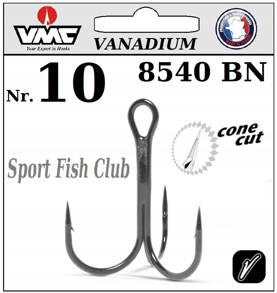 VMC 8540 BN Vanadium Dregenhaken - Maat 10 (10 stuks)