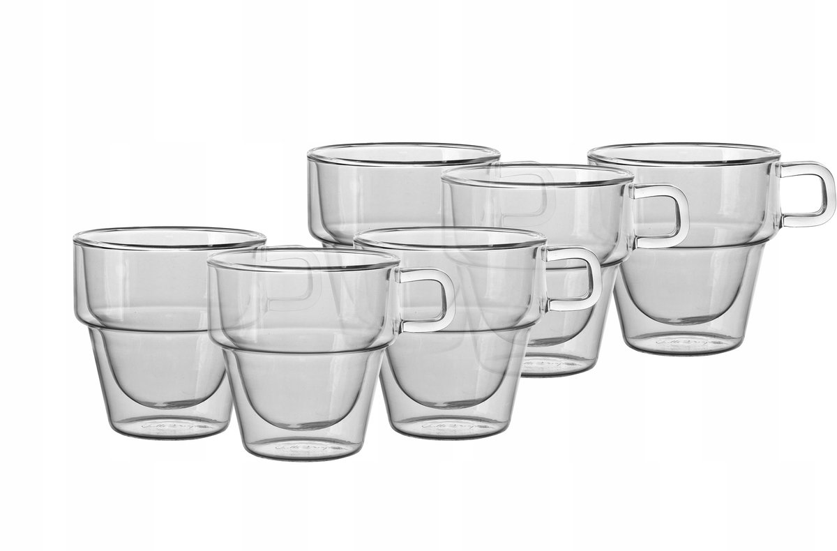 Set van 6 Senso Thermische Glazen 350ml - Dubbelwandig Borosilicaatglas