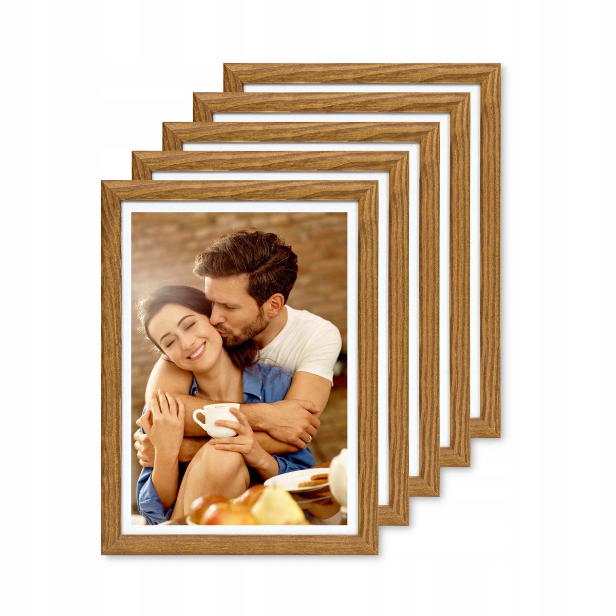 5x Houten Fotolijsten Lichtbruin 10x15 cm - Stijlvol en Duurzaam
