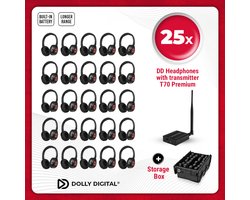 Silent Disco. Silent Disco PRO BOX 25 oplaadbare headsets + pro zender | Dolly Digital©