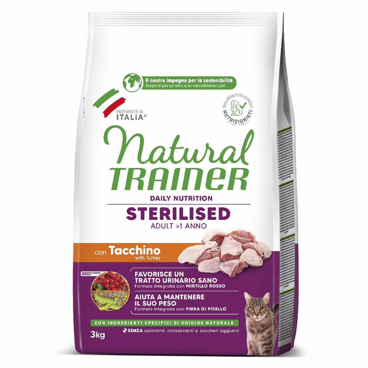 Natural Trainer Sterilised Kalkoen 3 kg - Kattenvoer voor gecastreerde/gesteriliseerde katten
