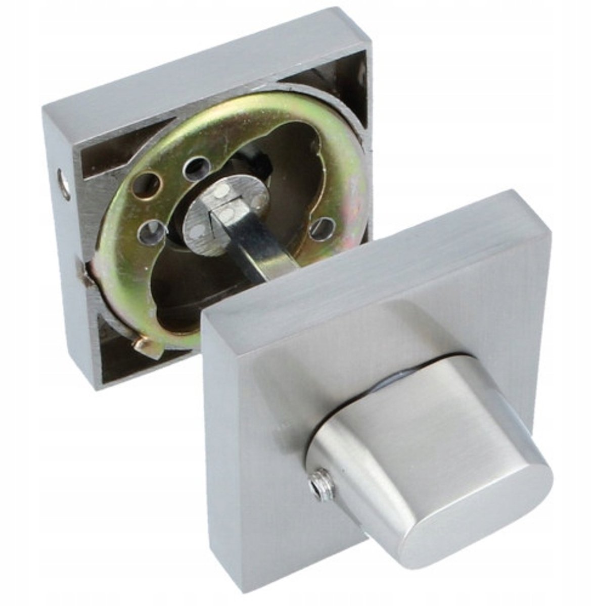 WC-blokkade met vierkant rozet 51mm, satijnchroom