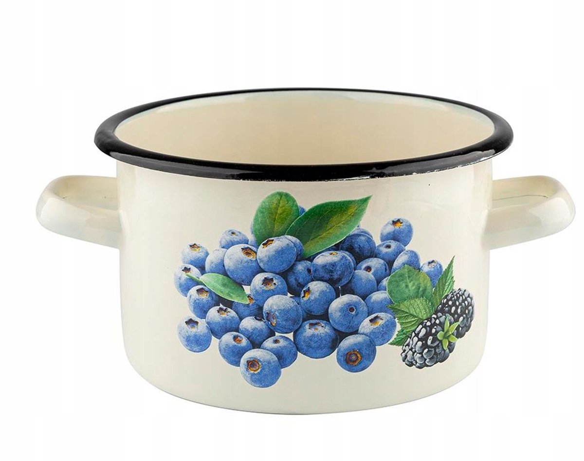Emalia Pleszew Emaille Pan 22 cm, 6L, Bosbes - Inductie & Gas