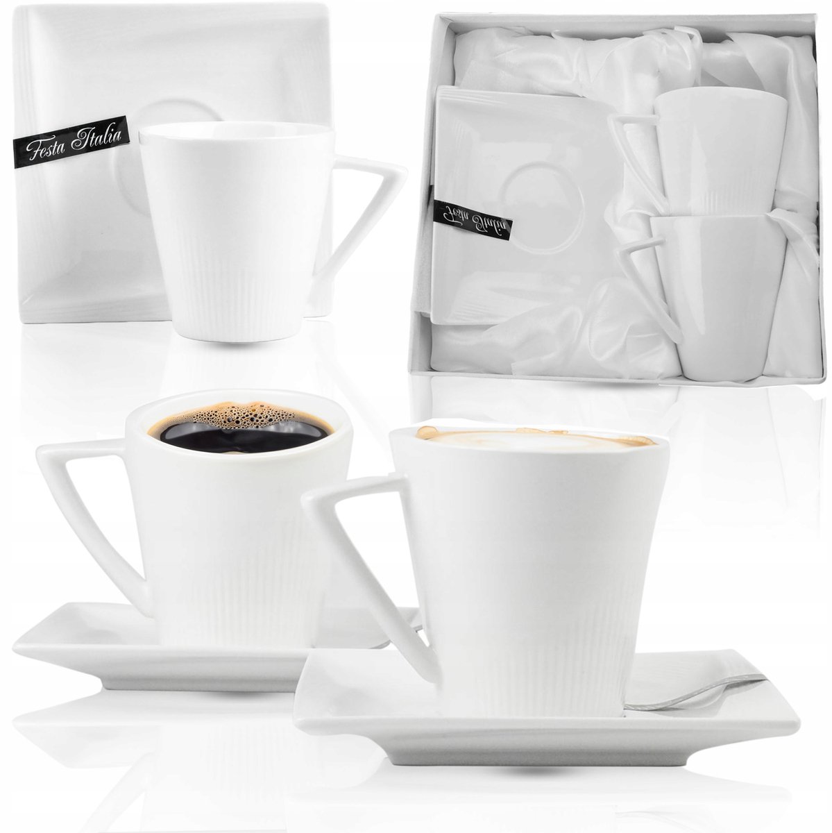 Melania Porseleinen Kopjes Set 220ml - 2 st