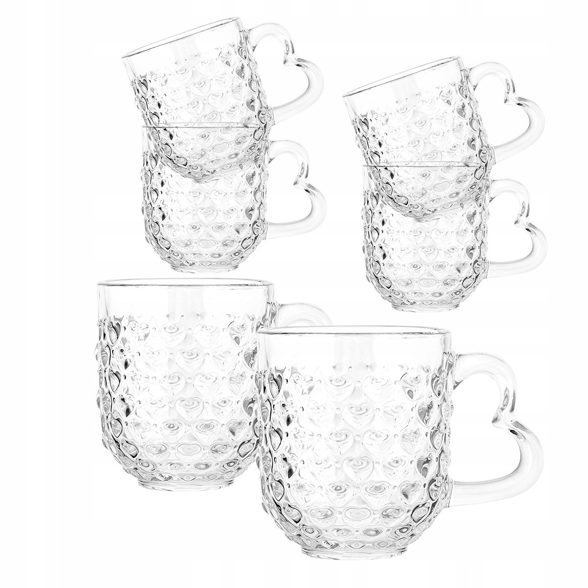 Altom Design Hart Glazen Glazen met Oor - 310 ml - 6 Stuks