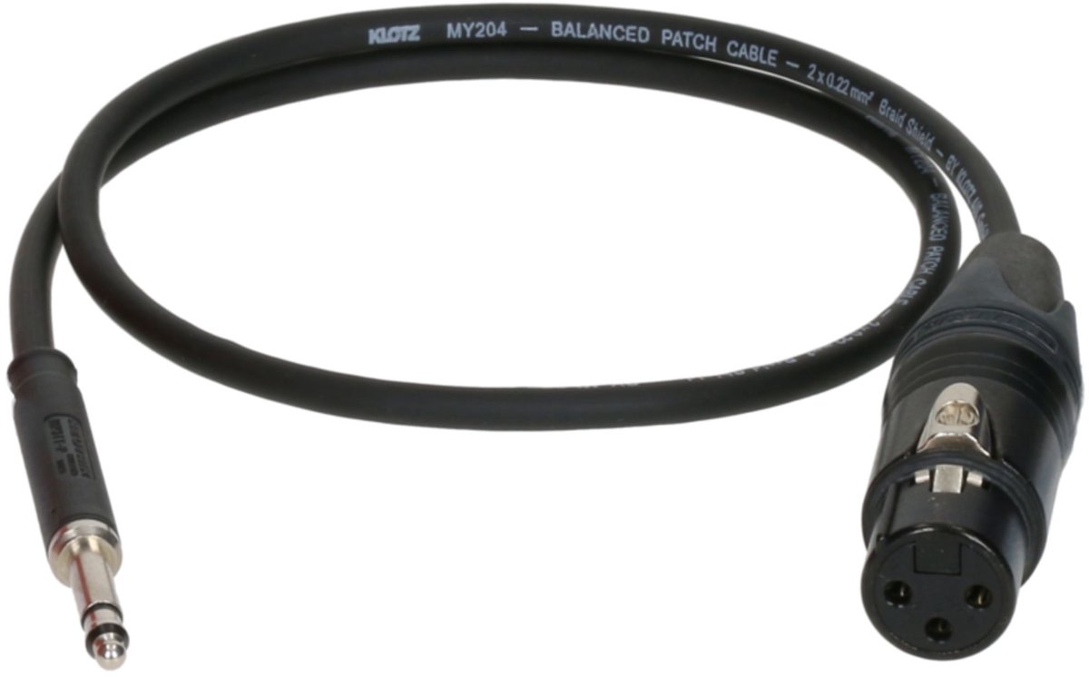 Klotz M4TF1-0100 Patchkabel TT naar XLR female 1m