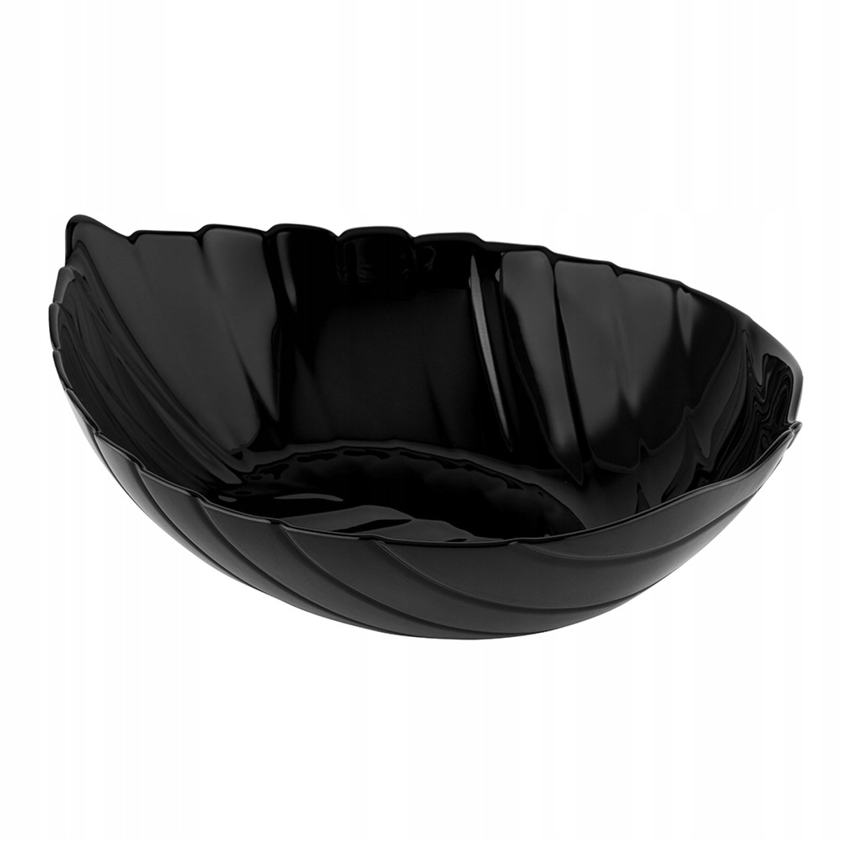 Altom Design Nocturn Saladekom Blad Zwart Glas 27,5cm 1,8L