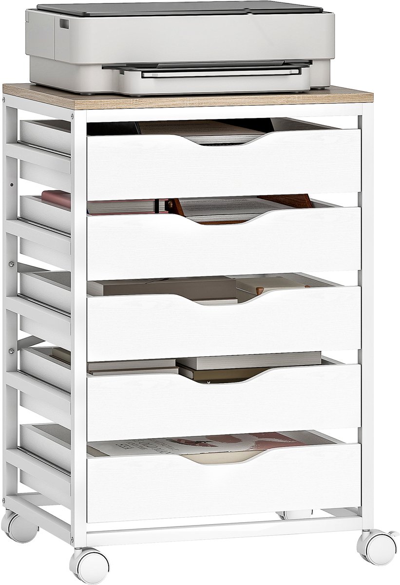 HOMCOM-Archiefkast-MDF-50x40x74,5cm-Wit