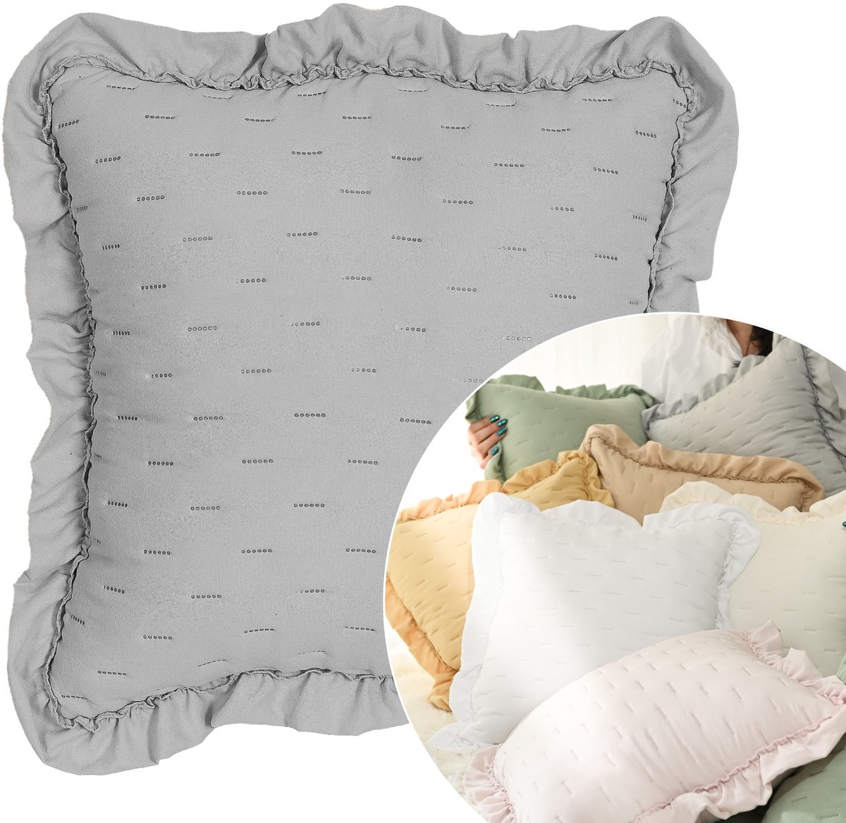 Sierkussens 40x40cm met Ruche - Diverse Kleuren