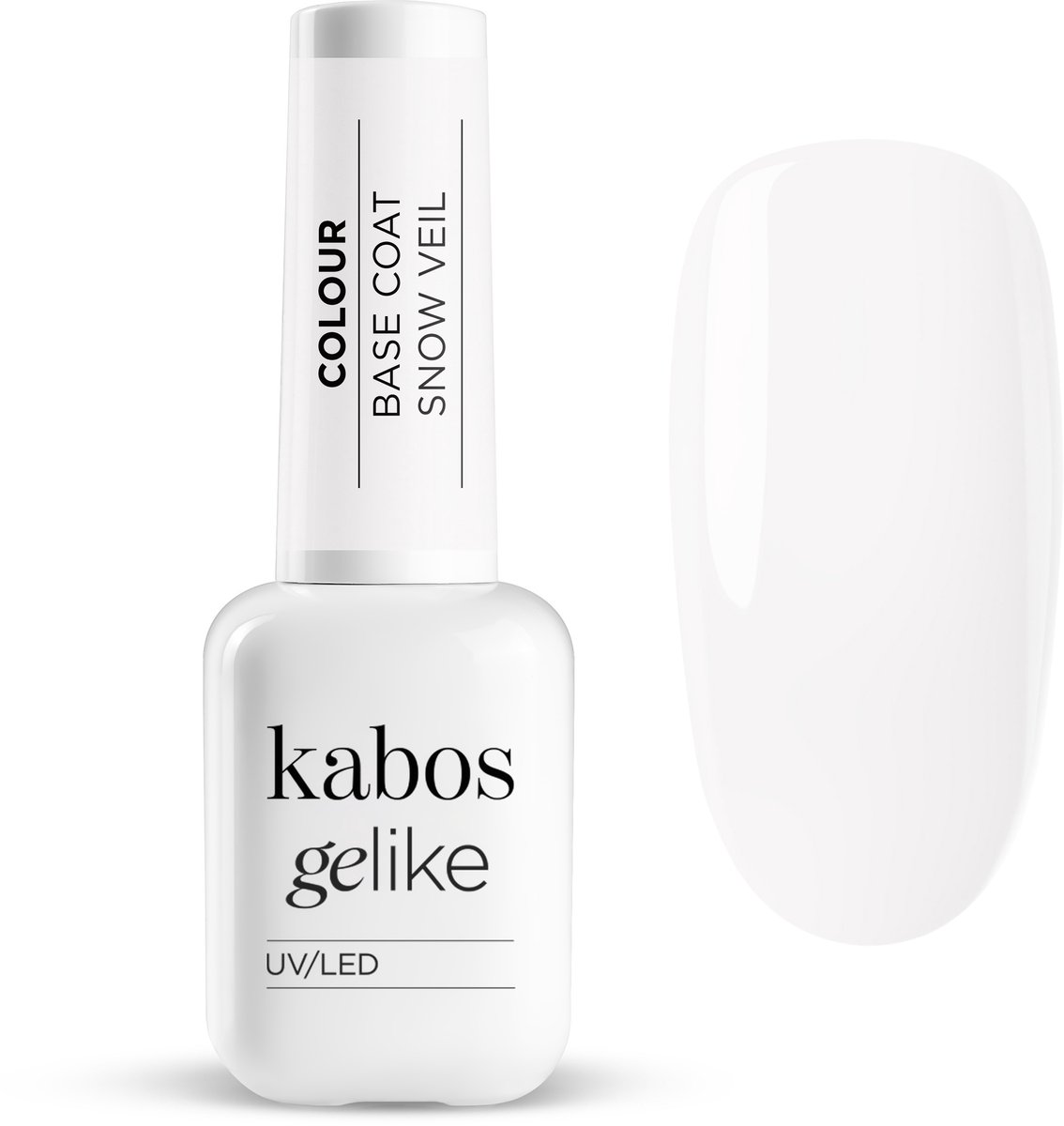 Kabos Kleurrijke hybride basis Gelike Colour Base Coat 2in1 Snow Veil / Sneeuwsluier 10ml