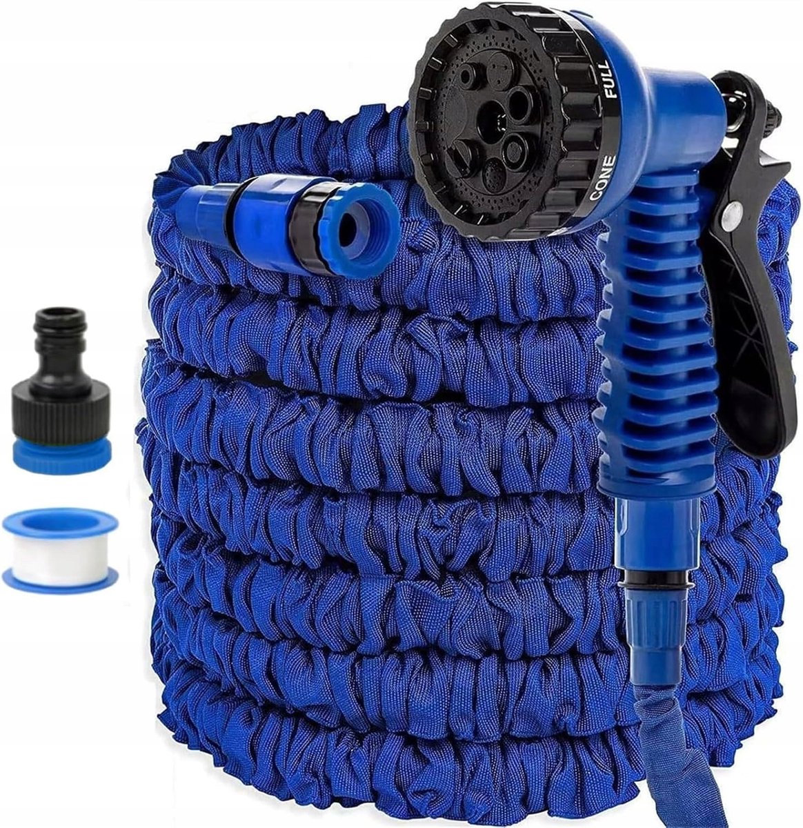 Flexibele Tuinslang 15m met 7-functie Sproeikop - Blauw