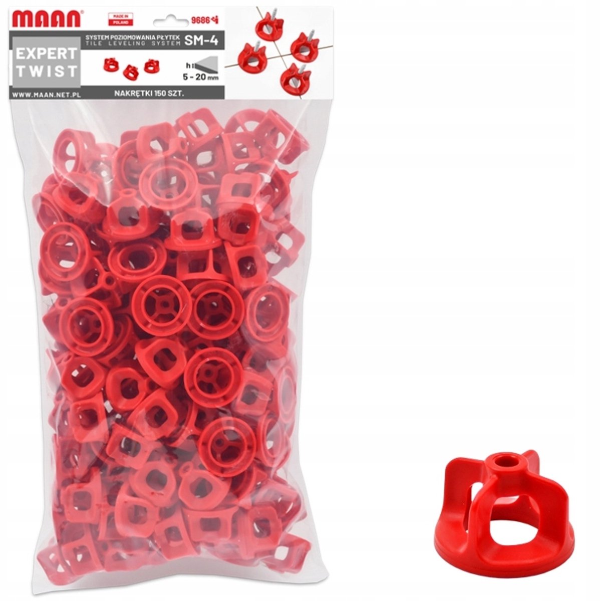 Expert Twist M-4 Schroefdoppen voor Tegelnivellering - 150 Stuks