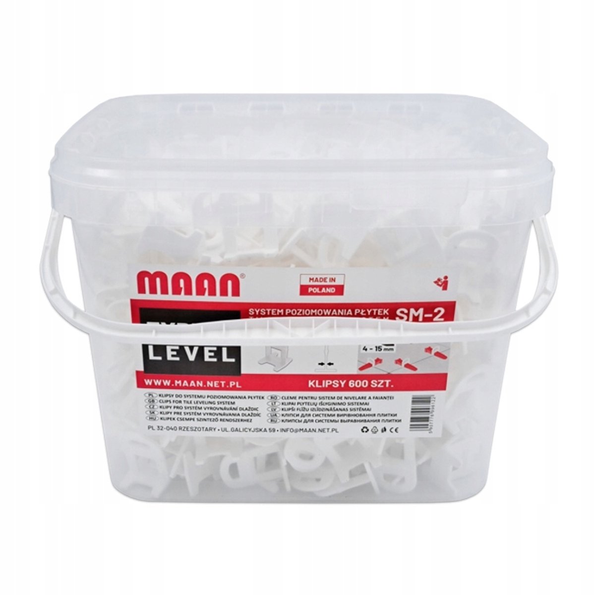 600x Tegelniveausysteemclips 4-15 mm Voeg 1 mm toe - Klips Expert