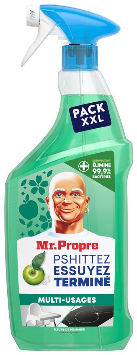 Mr. Proper Allesreiniger Spray Appelbloesem – Multi-Usages XXL 800 ml – Verwijdert 99,9% van Bacteriën – Fris & Krachtig