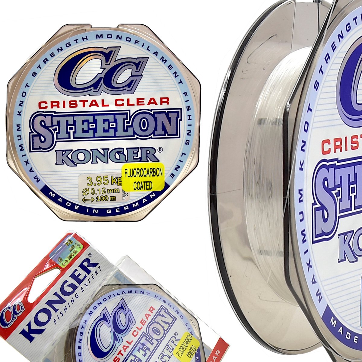 Konger Steelon Cristal Clear Fluorocarbon Coating Vislijn 0.16mm 100m