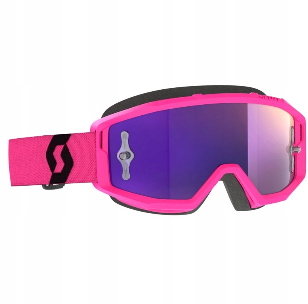 Scott Primal-bril: roze/zwart met chromen lens - nieuw 2024