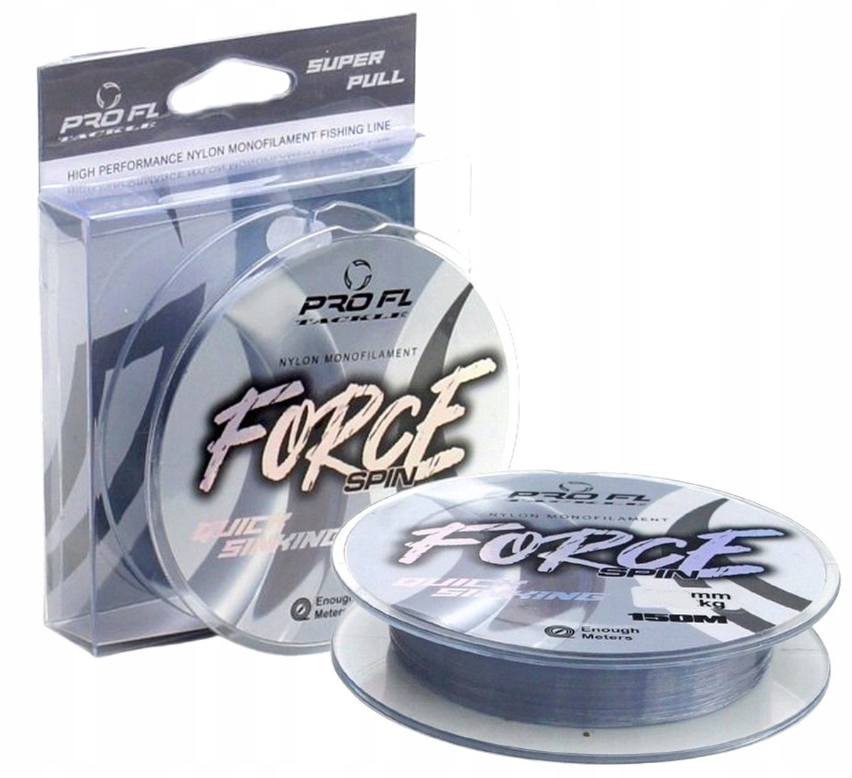 FL FORCE SPIN Vislijn 0.25mm 9.02kg 150m Snel Zinkend Transparant