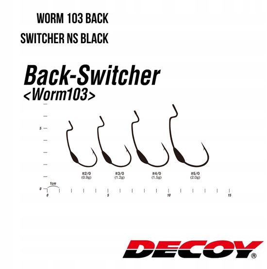 Decoy Worm 103 Back Switcher Offset Haak #2/0 (5 stuks) van Decoy — afbeelding 4