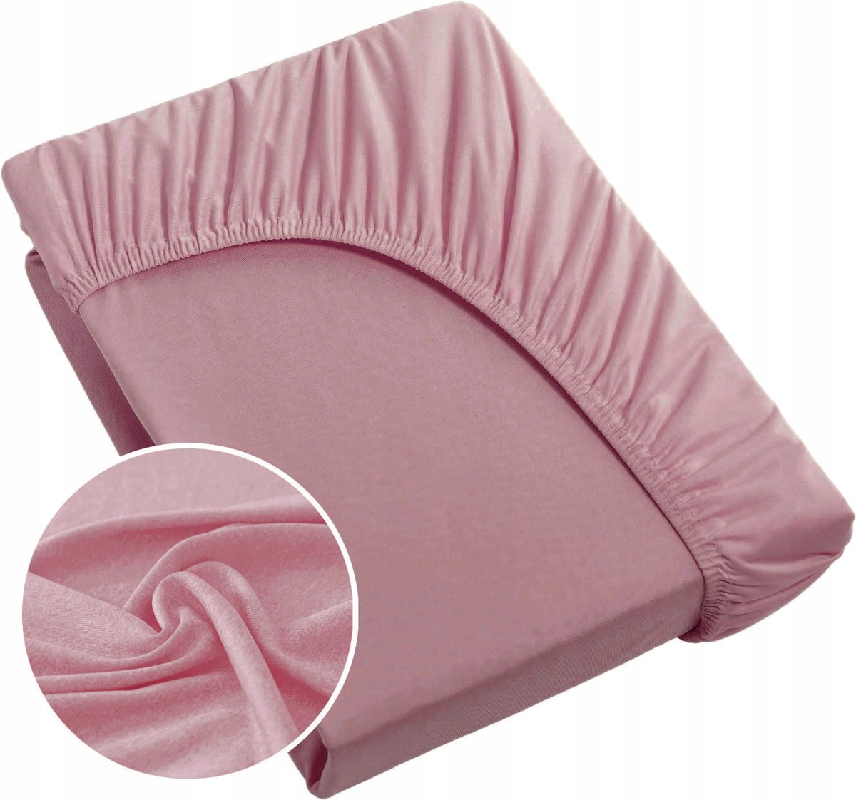 Jersey Hoeslaken met Elastiek 220x200cm - Poederroze Katoen
