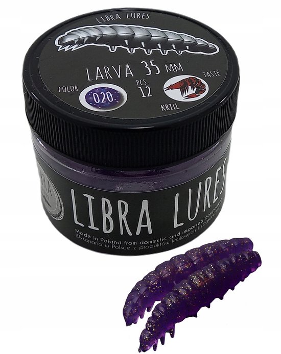 Libra Lures Larva 020 Paars 3.5cm - Zonder Geur — afbeelding 3