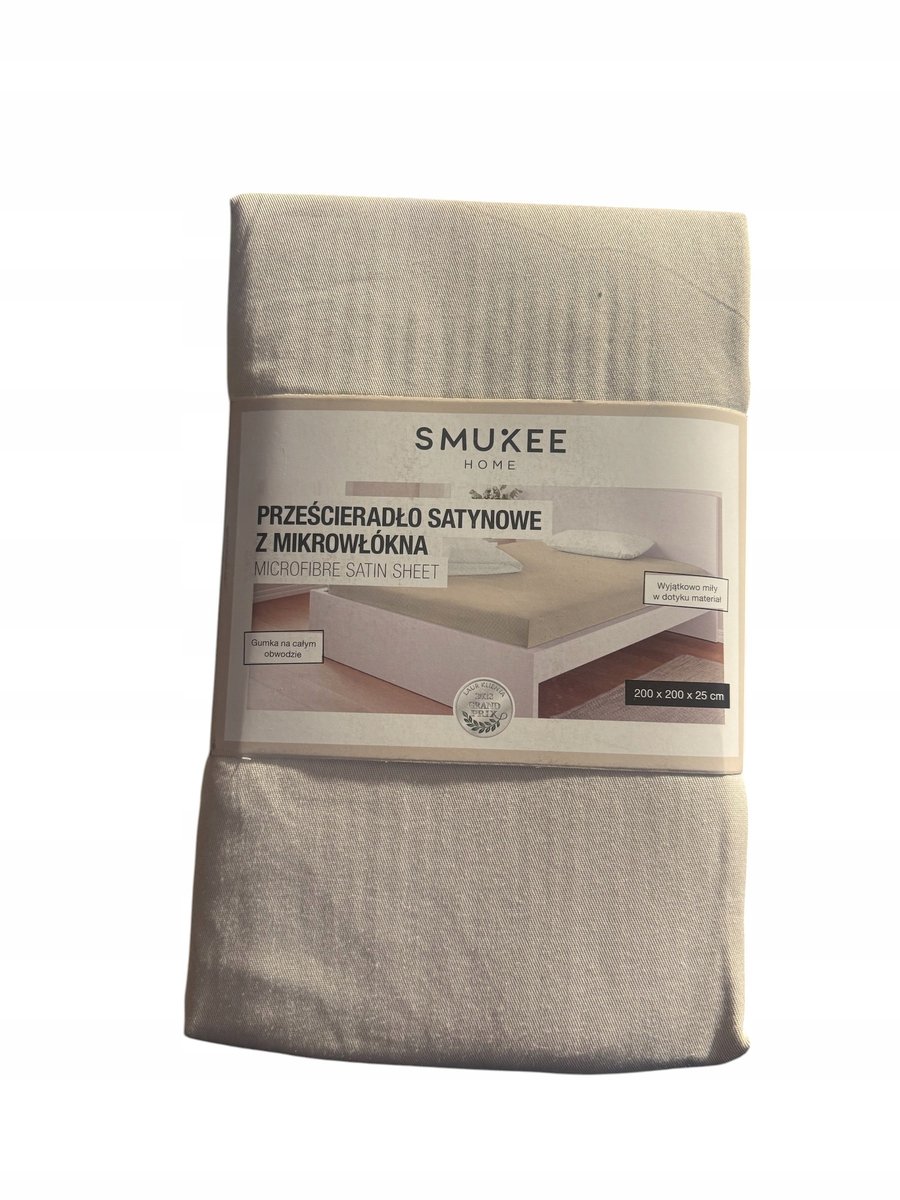 Smukee Satijnen microvezel hoeslaken 200x200 cm - Beige