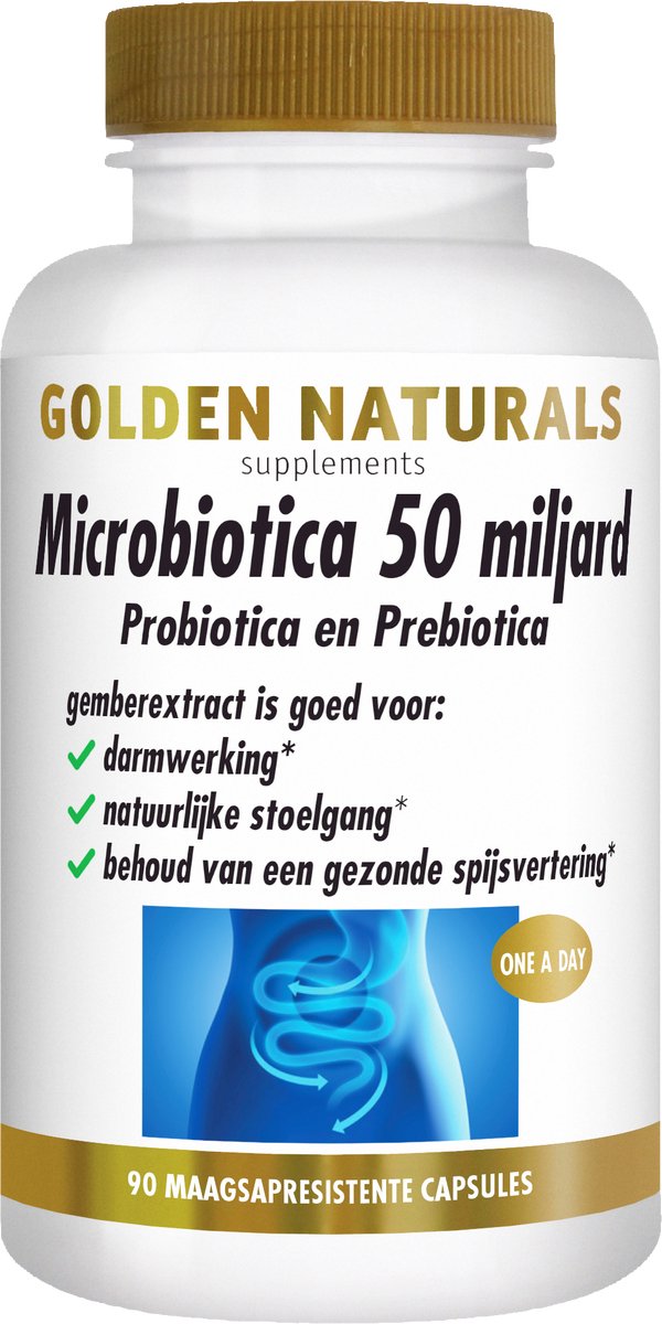 Golden Naturals Microbiotica 50 miljard (90 veganistische maagsapresistente capsules)