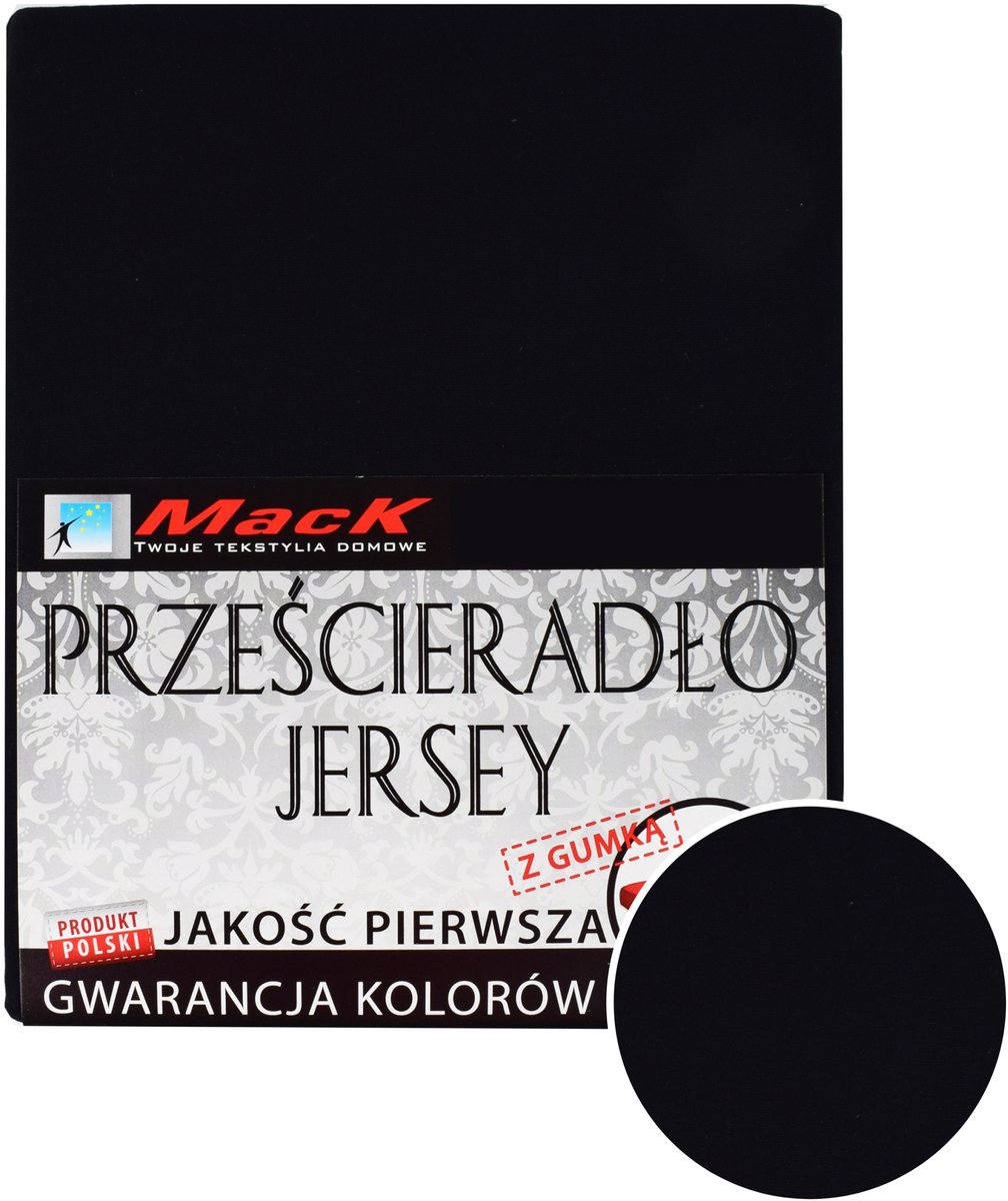 Jersey hoeslaken met elastiek 120x200 cm - Zwart