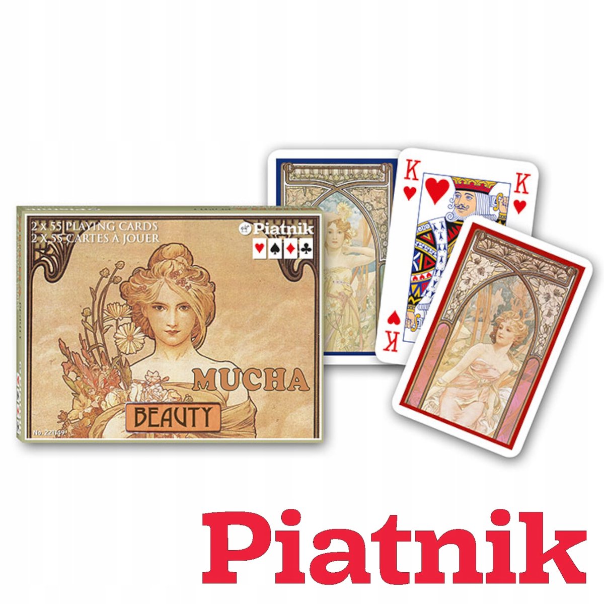 Piatnik-speelkaarten Alfons Mucha Beauty - 2 x 55 kaarten