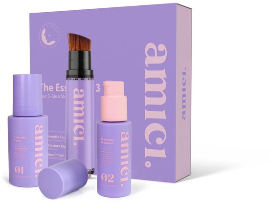 AMICI Skincare The Essential 3 – Complete Skincare Set voor Tieners – GRWM – best skincare for teens - skincare set - Natuurlijke Skincare Routine met Aloë Vera & Jojoba – skincare for teens – GRWM skincare - glow up - get ready with me skincare