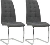 Eetkamerstoelen Donker Grijs 2 STUKS / Eetkamer stoelen / Extra stoelen voor huiskamer / Dineerstoelen / Tafelstoelen / Barstoelen