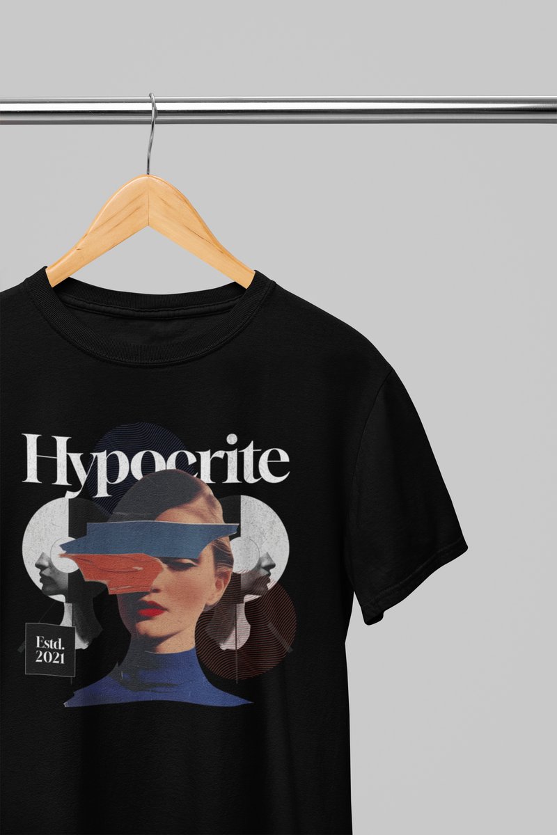 Oversized shirt - Hypocrite - Wurban Wear | T-shirt | Merk kleding | Unisex tshirt | Streetwear | Pump cover | Techno outfit | Merk shirt | Gym shirt | y2k | Techwear | Urban | Grote maten | T-shirt heren | T-shirt dames | Zwart